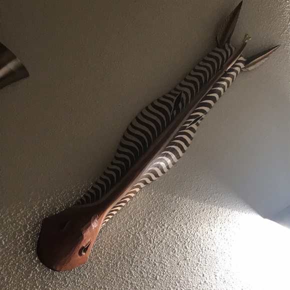 40” Tall Wood Wall Mask Zebra Deco Safari Sculpture - Picture 2 of 6
